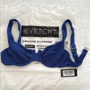 Vetchy Laguna Bikini Navy Lurex Top